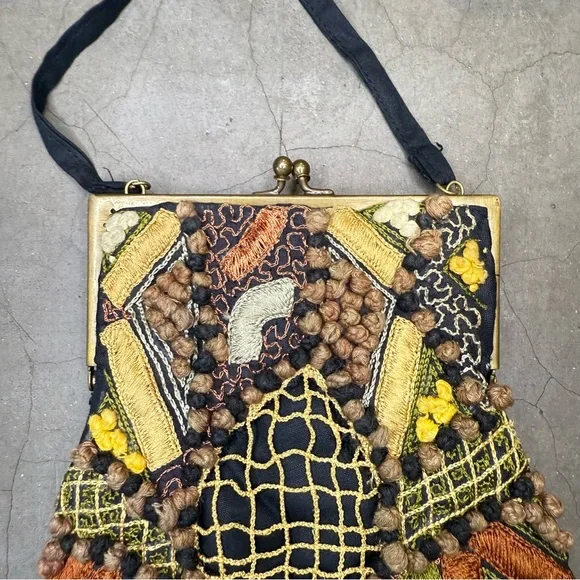 Vintage Textile Art Hand/Shoulder Bag - Picture 4 of 5